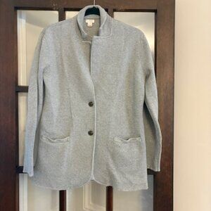 J.Crew Factory Gray Sweater Blazer, Size Medium